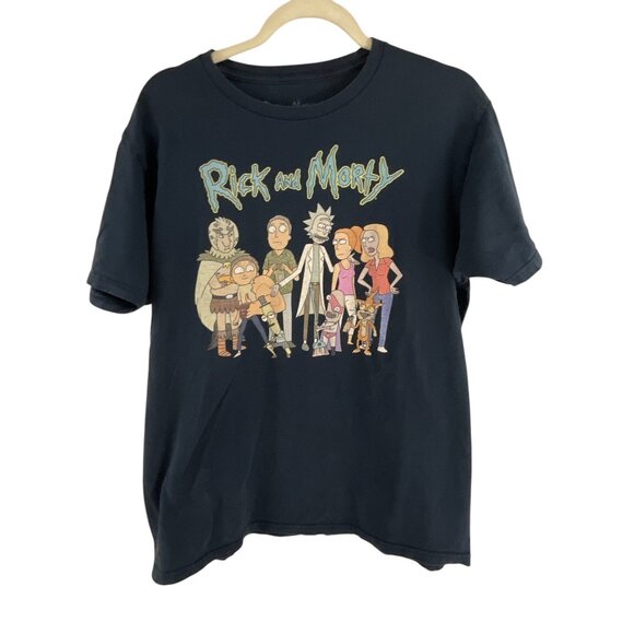 Rick And Morty Graphic T-Shirt Ripple Junction Adult Swim Cotton Blend L Retro - Picture 1 of 10